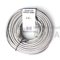 Патч корд литой TELECOM UTP Кат. 5е, серый, 20 м. (1/34)