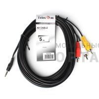 Кабель соединительный TELECOM 3.5 Jack (M) / 3 RCA (M), 5 м. (1/50) Кабель соединительный TELECOM 3.5 Jack (M) / 3 RCA (M), 5 м. (1/50)