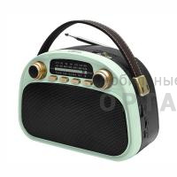 Радиоприемник трёхдиапазонный RITMIX RPR-040 MINT, Bluetooth v.5.3, USB флэш/microSD, MP3, вход USB Type-C, ручка для переноски, мятный(1/18)