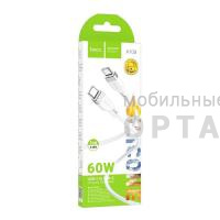 Кабель Type-c to Type-c HOCO X109 Energy, 1.0м, круглый, PD60Вт, 3.0А, силикон, цвет: белый (1/31/310)