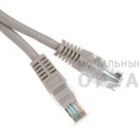 Патч корд литой TELECOM UTP Кат. 5е, серый, 0.5 м. (1/500)