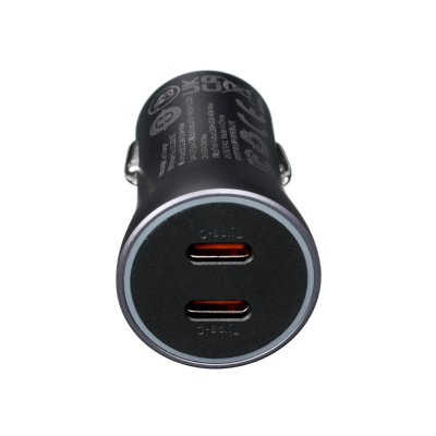 АЗУ блок питания Baseus Golden Contactor Pro Dual Fast Charger Car Charger C+C 40W Dark Gray